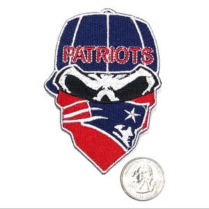Patriots Patch Iron On NFL New England Skull DIY